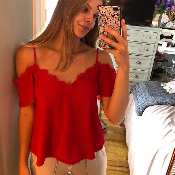 Urban outfitters Red Off the Shoulder Tank - Picture 3 of 8